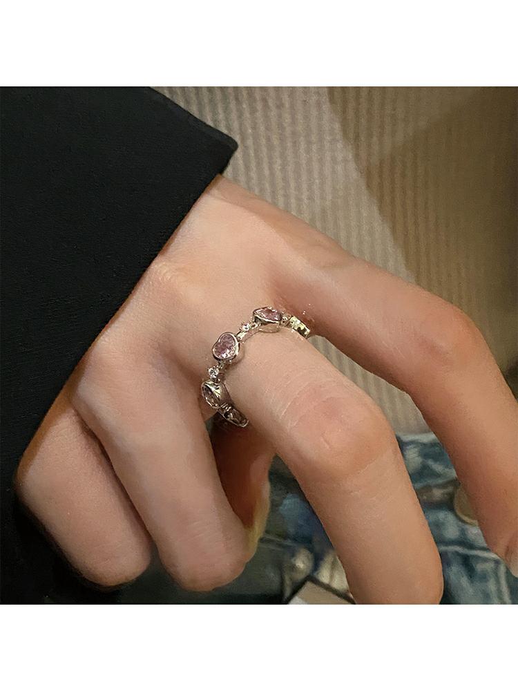 Luxury jewelry, alloy zircon, rings, pink, for everyone