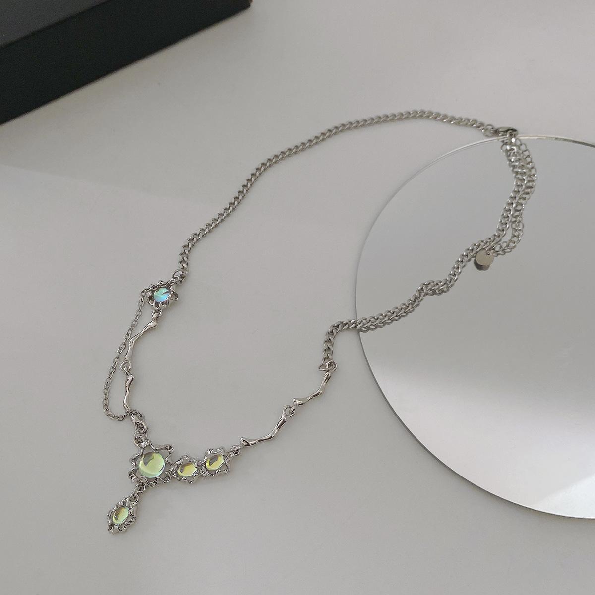 Luxury jewelry, alloy, irregular necklace, silver, suitable for everyone