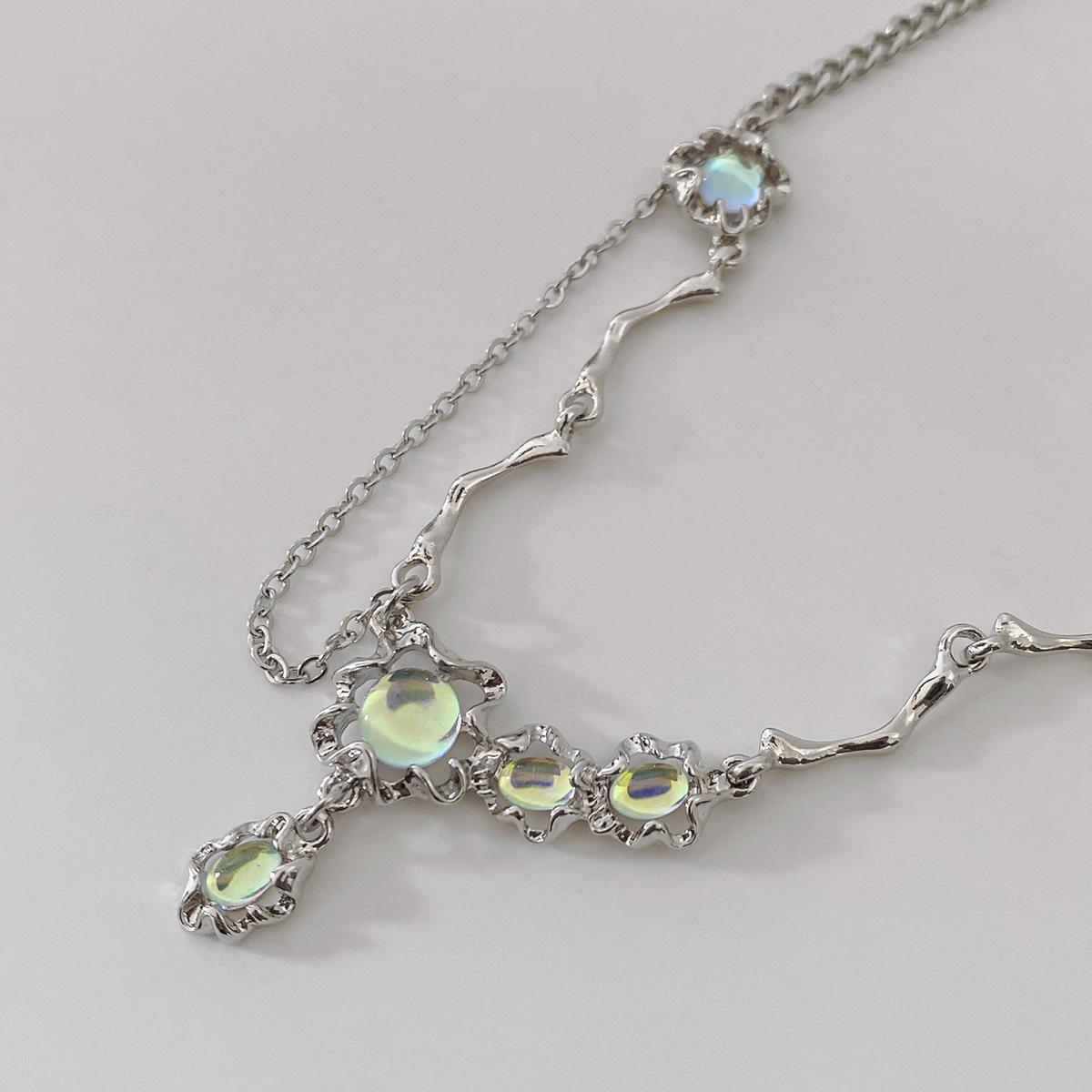 Luxury jewelry, alloy, irregular necklace, silver, suitable for everyone