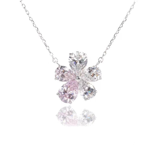 Luxury jewelry, zircon alloy, necklace, pink, for everyone