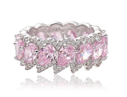 Luxury jewelry, silver alloy, rings, pink silver blue, for everyone