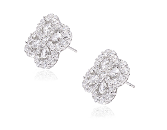 Luxury jewelry, zircon alloy, earrings, silver, for everyone