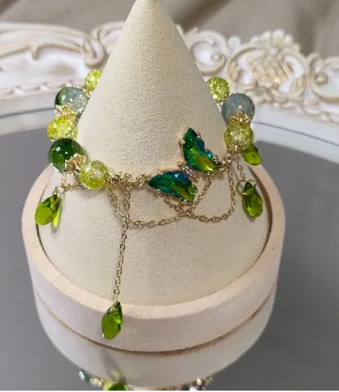 Luxury jewelry, alloy zircon, bracelet, green, for everyone