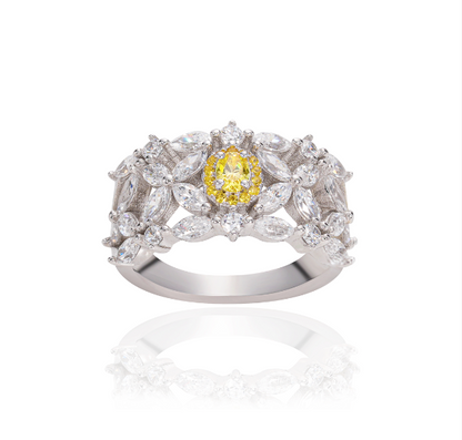 Luxury jewelry, alloy zircon, rings, yellow, for everyone