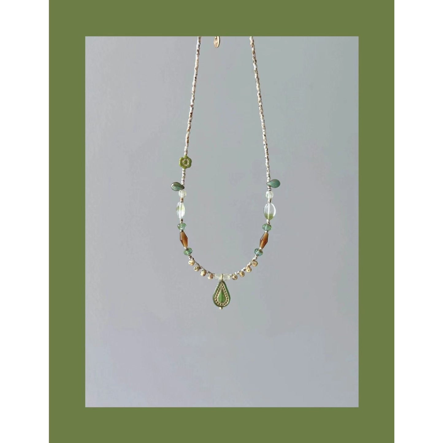 Luxury style jewelry, beaded, necklace, green, for everyone