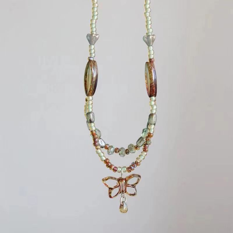 Chinese style Royal style, beaded, butterfly double necklace, for everyone