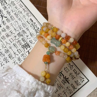 Chinese style Royal style, beaded, orange, necklace, for everyone