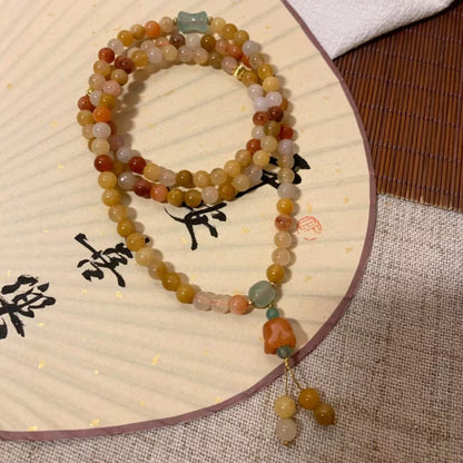 Chinese style Royal style, beaded, orange, necklace, for everyone