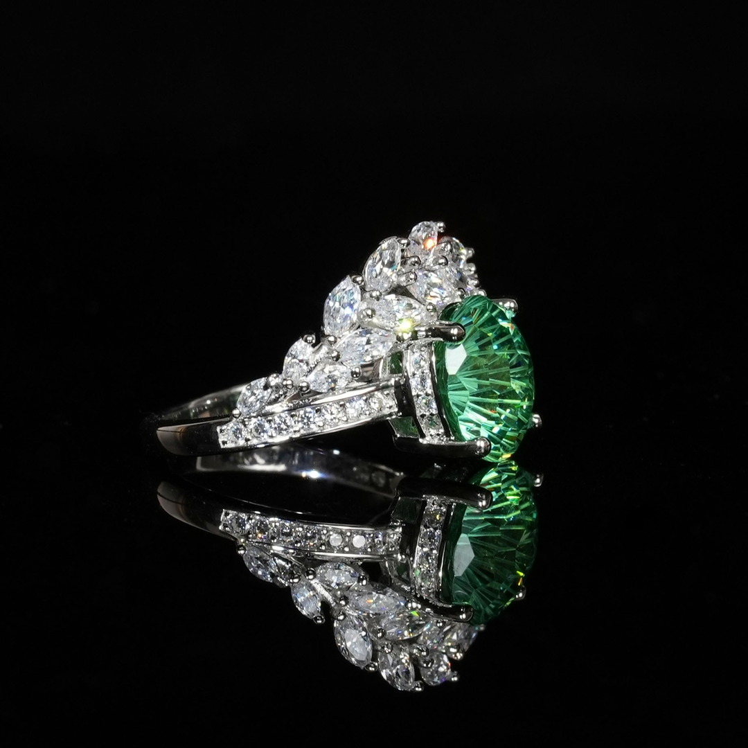 Luxury jewelry, alloy zircon, rings, green, for everyone