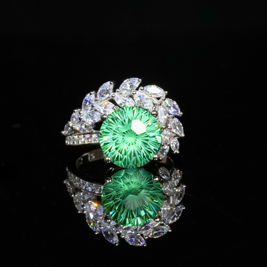 Luxury jewelry, alloy zircon, rings, green, for everyone