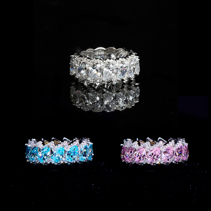 Luxury jewelry, silver alloy, rings, pink silver blue, for everyone