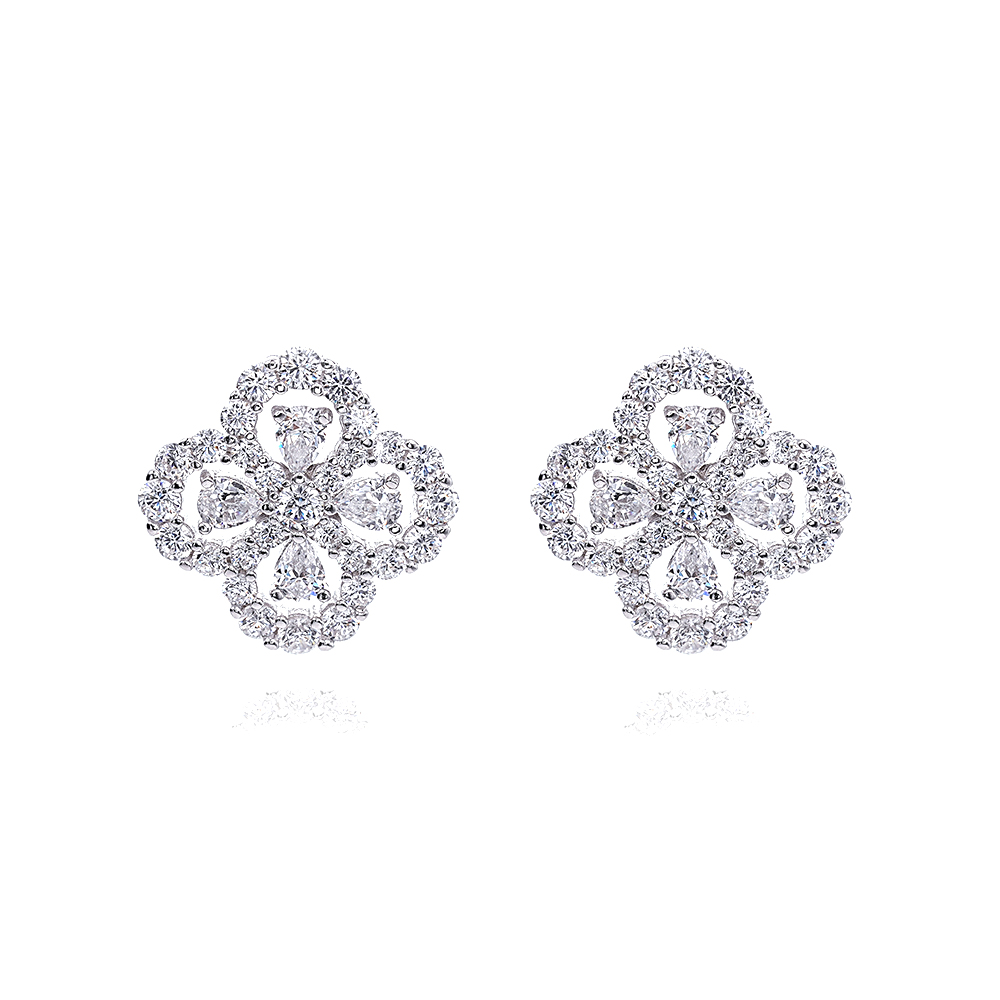 Luxury jewelry, zircon alloy, earrings, silver, for everyone