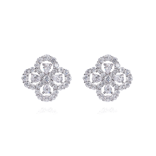 Luxury jewelry, zircon alloy, earrings, silver, for everyone