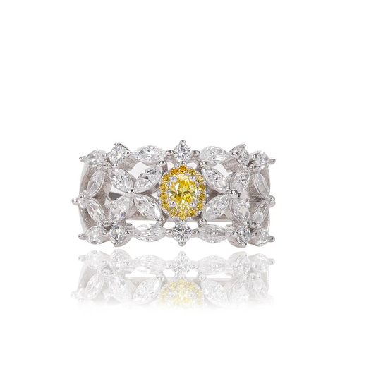 Luxury jewelry, alloy zircon, rings, yellow, for everyone