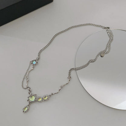Luxury jewelry, alloy, irregular necklace, silver, suitable for everyone