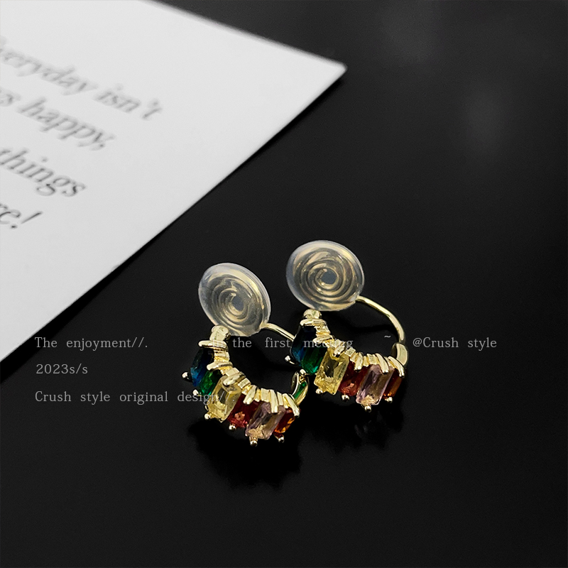 Luxury jewelry, alloy zircon, ear clips, color, for everyone