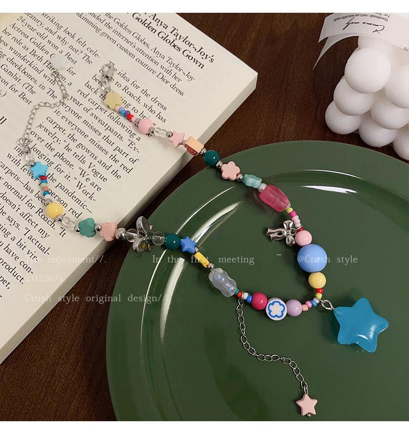 Luxury jewelry, alloy beaded, star necklace, colorful, suitable for everyone