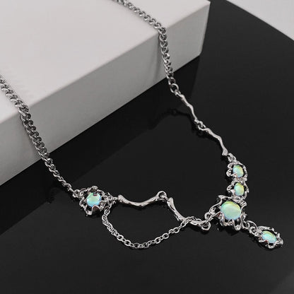 Luxury jewelry, alloy, irregular necklace, silver, suitable for everyone