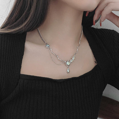 Luxury jewelry, alloy, irregular necklace, silver, suitable for everyone