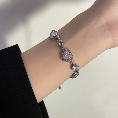 Luxury jewelry, alloy zircon, love bracelet, pink, for everyone