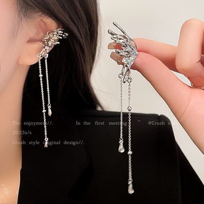 Luxury jewelry, alloy, ear clips, silver, for everyone