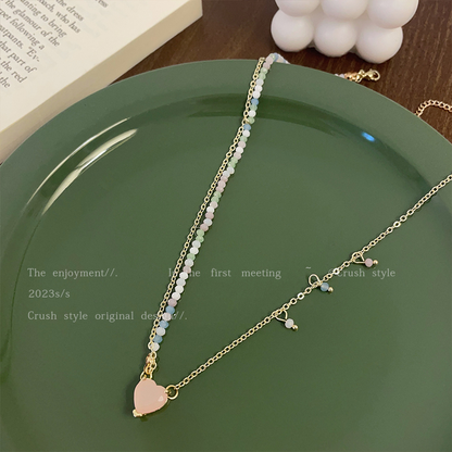 Luxury jewelry, zircon, love necklace, pink, for everyone